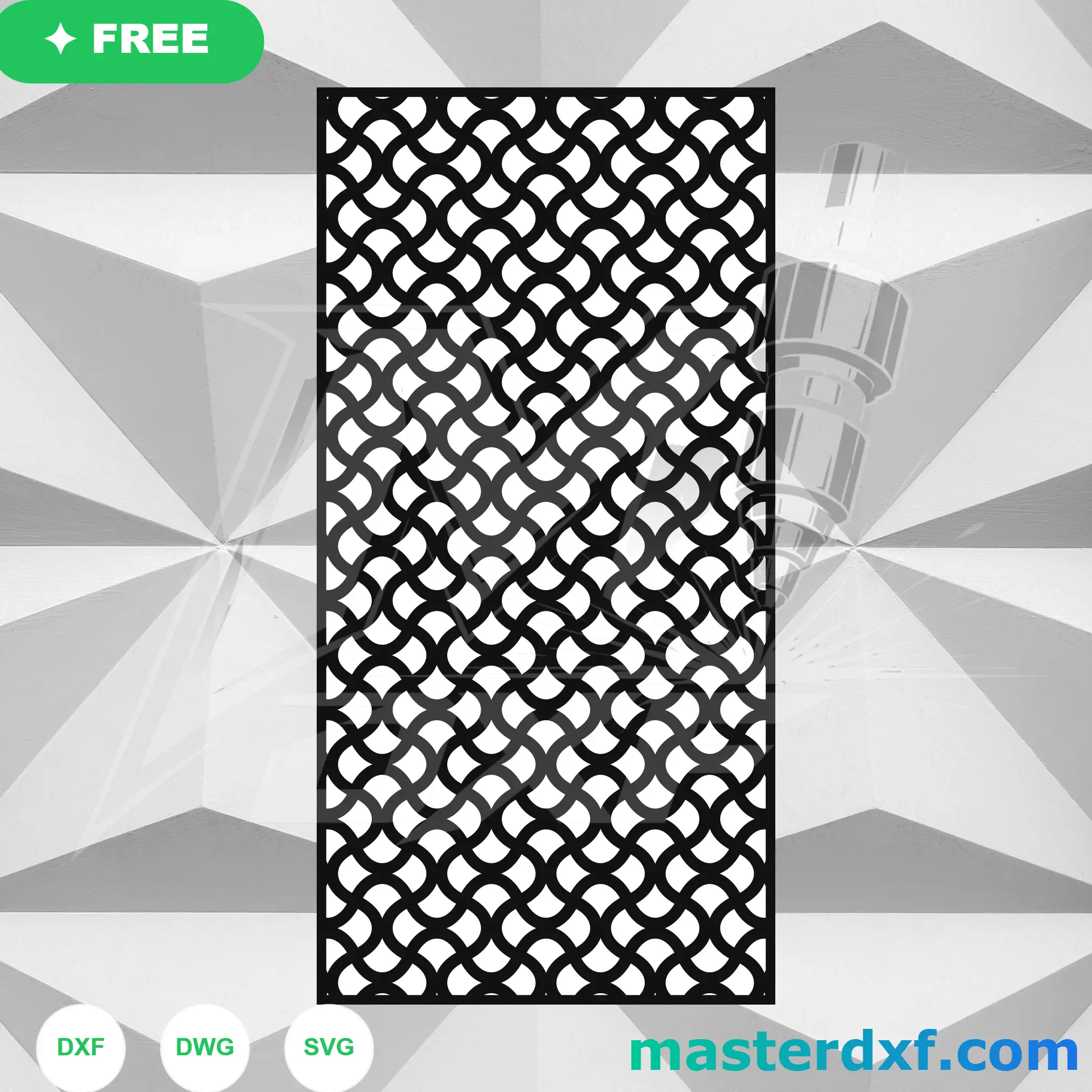 Overlapping Scale Mesh DXF Screen for Textured Facades DXF File